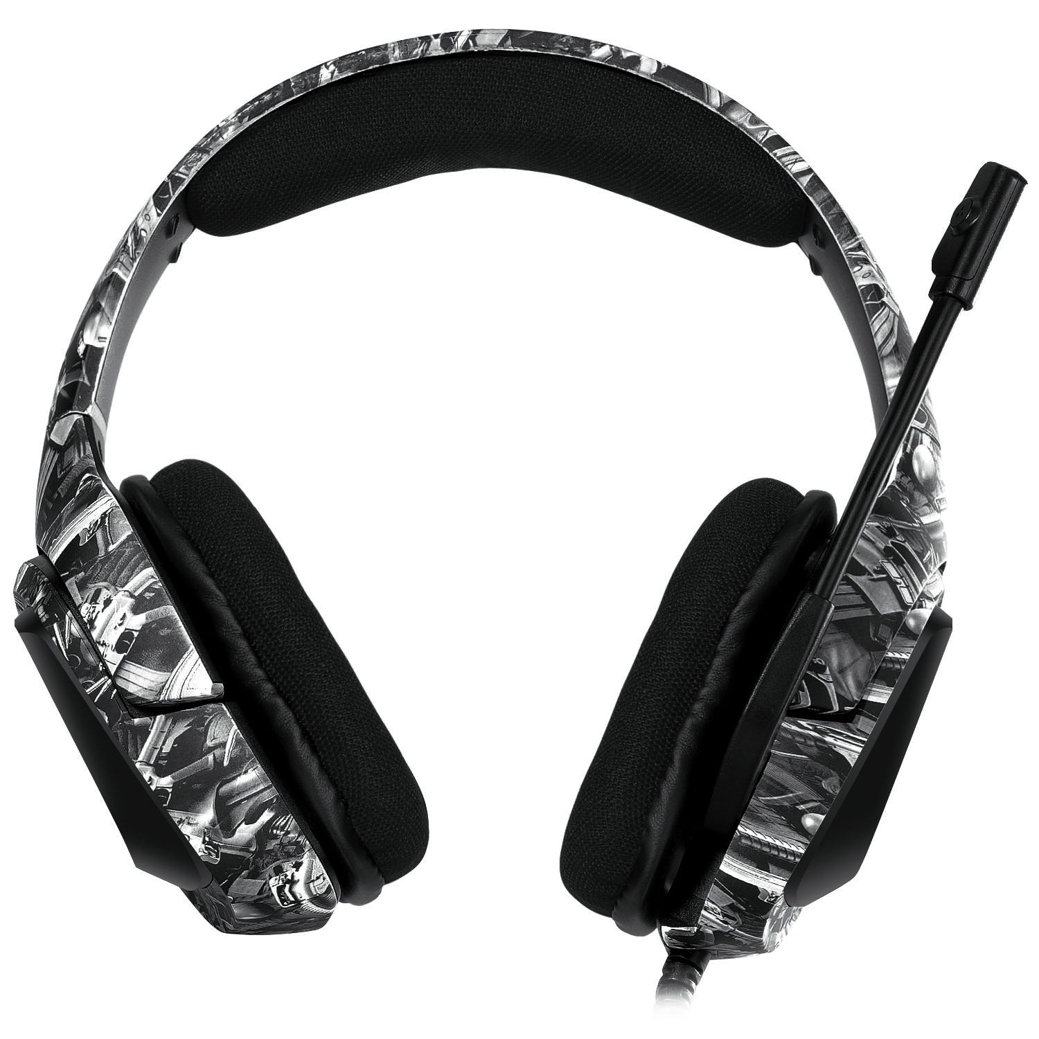 ONIKUMA K20 Camouflage Gaming Headset PS4 hovedtelefoner med mikrofon/led lys mørkegrå ONIKUMA K20 Camouflage Gaming Headset PS4 hovedtelefoner med mikrofon/led lys mørkegrå